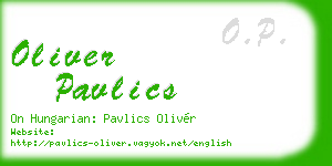 oliver pavlics business card